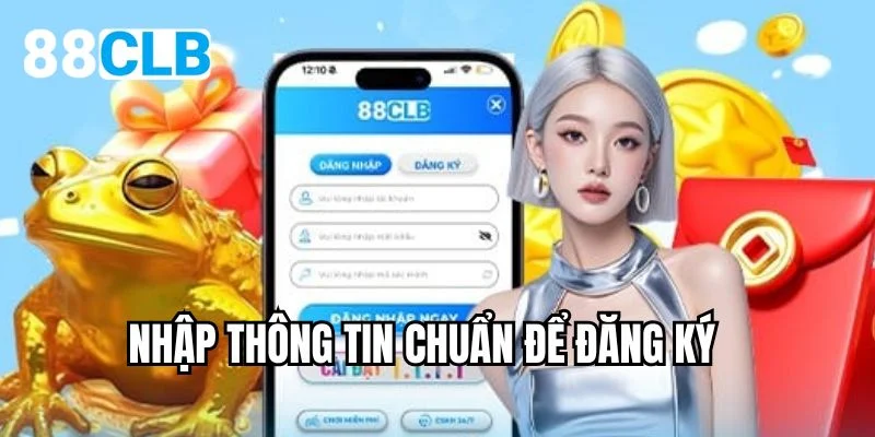 Nhập thông tỉnh chuẩn để đăng ký